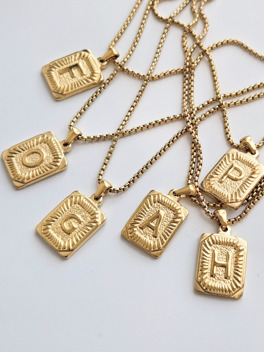 076 | letter medallion necklace