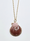 084 | amber scallop necklace