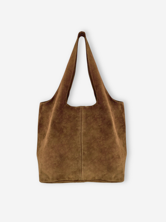 Suede Leather Boho Bag | Tobacco