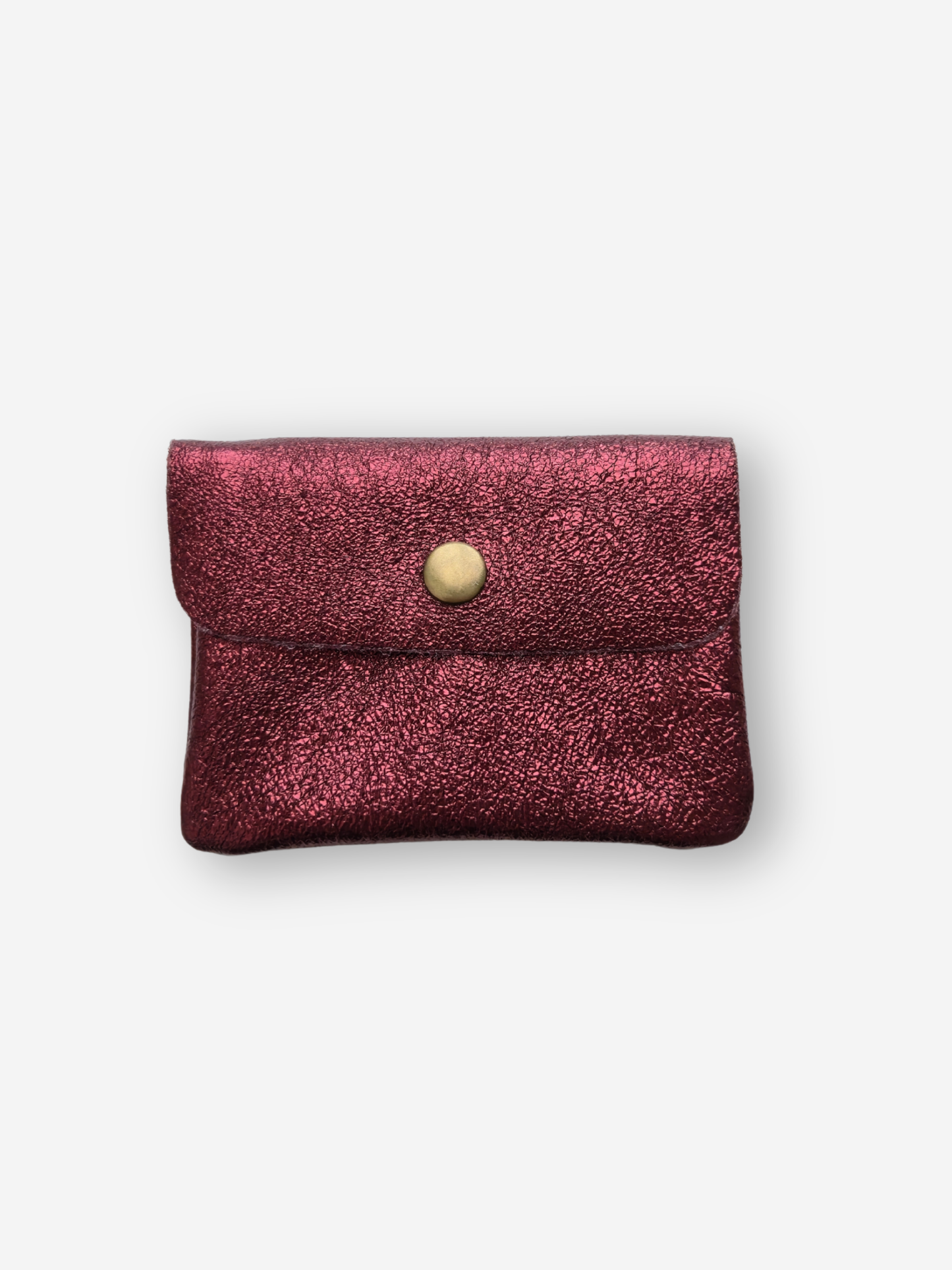 Leather Snap Wallet | Metallic Garnet