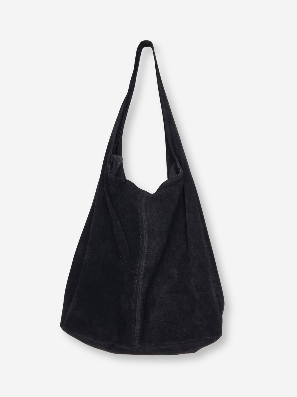 Suede Leather Boho Bag (Single Strap) | Black