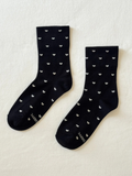 Sneaker Socks | Black/Cream Heart