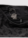 Small Nylon Crescent Bag Charcoal Ditsy Floral