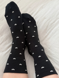 Sneaker Socks | Black/Cream Heart