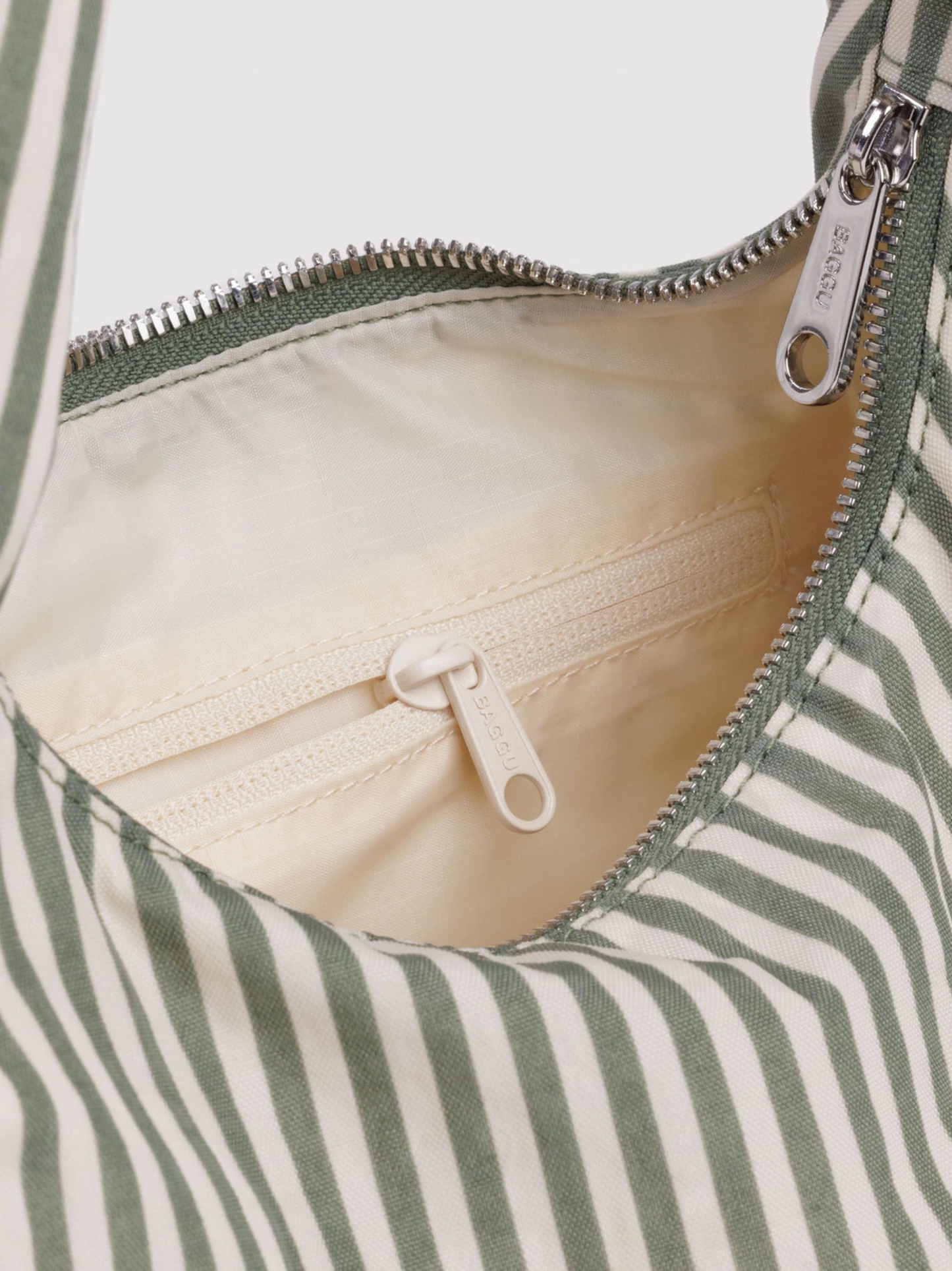 Small Nylon Meringue Bag Sage Stripe