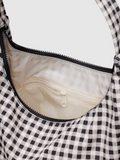 Nylon Shoulder Bag | Black & White Gingham