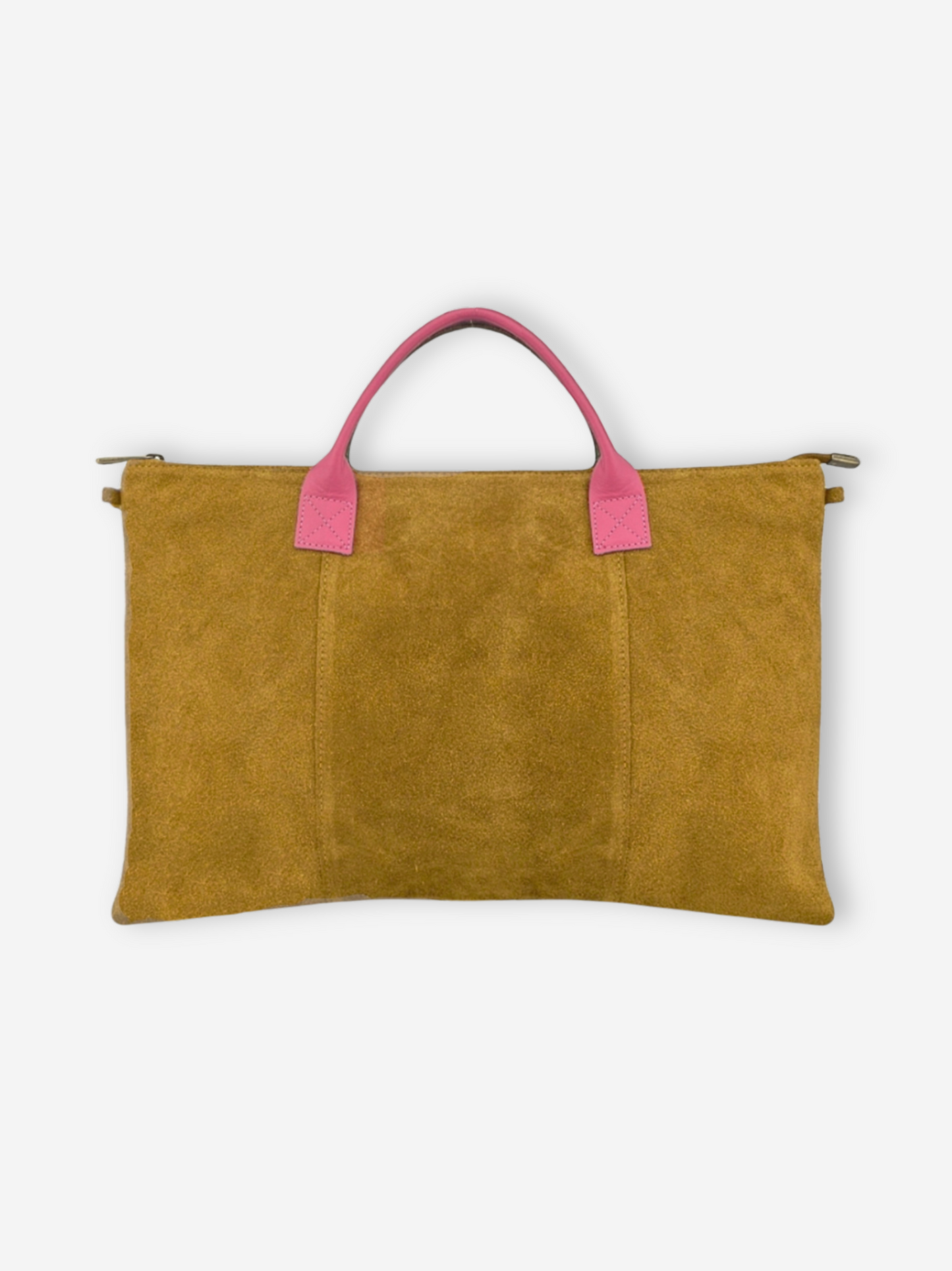 Suede Leather Work Tote  | Maize