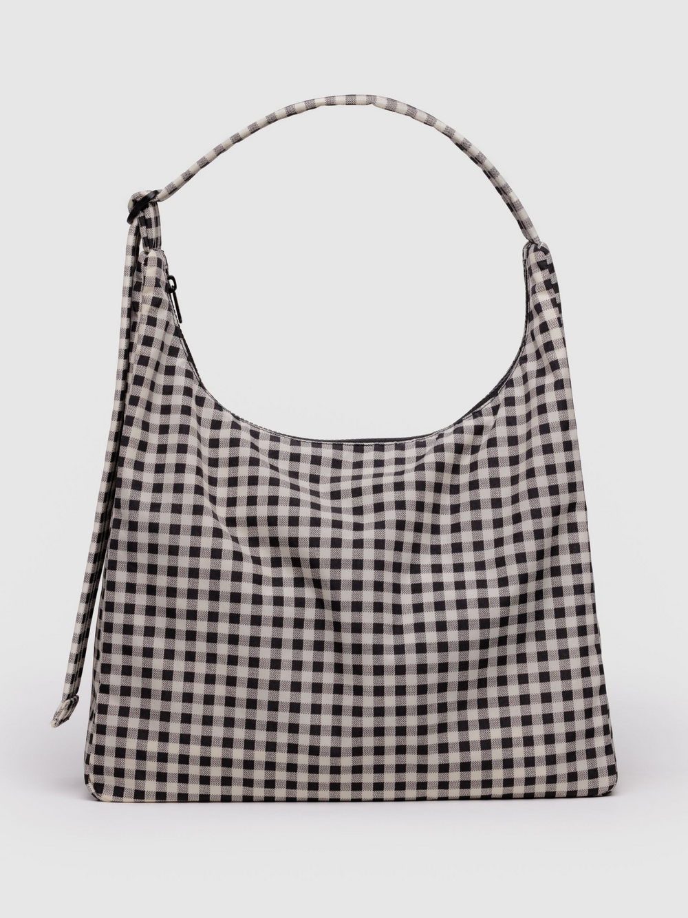 Nylon Shoulder Bag | Black & White Gingham
