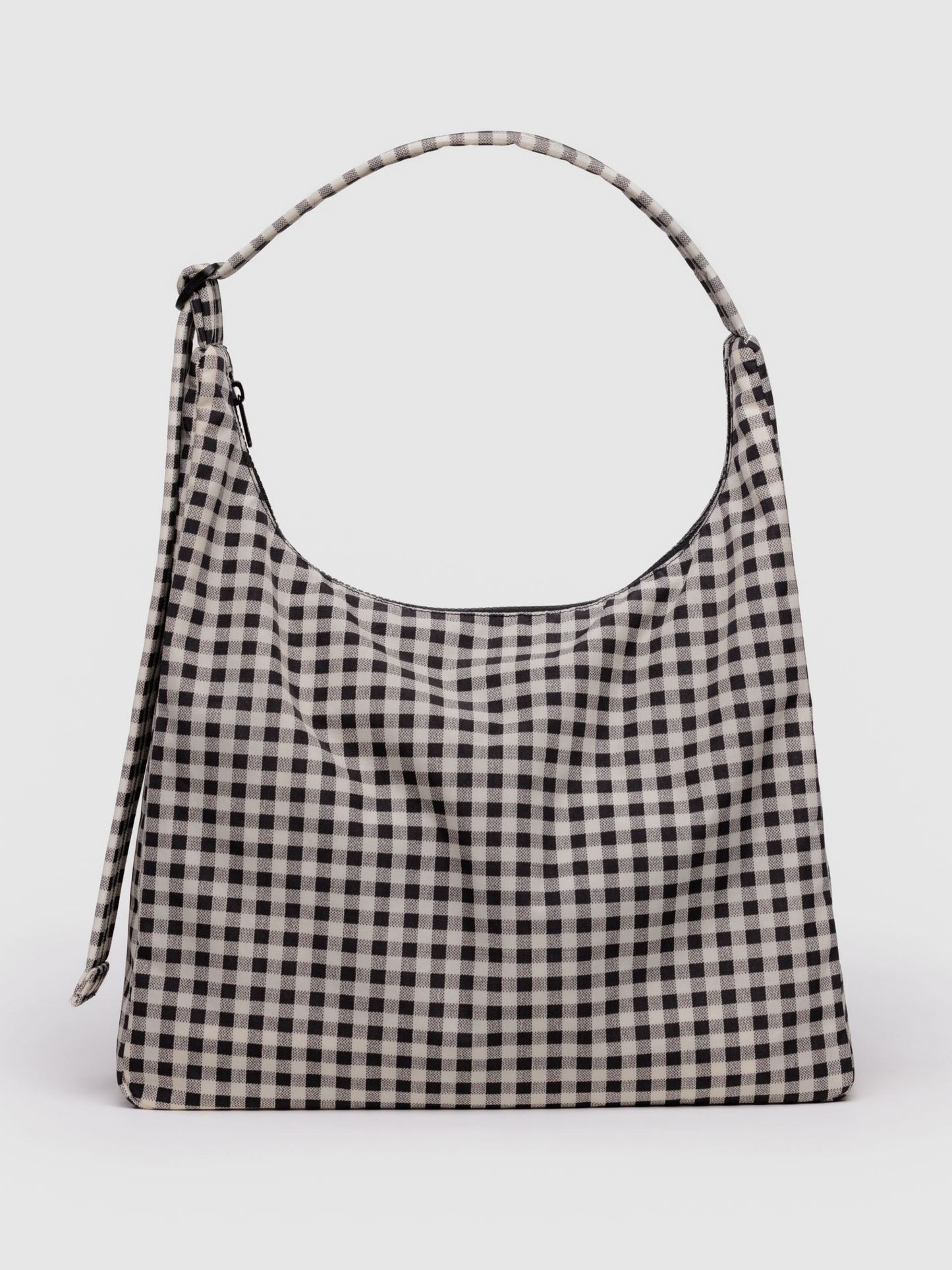 Nylon Shoulder Bag | Black & White Gingham