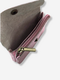 Leather Snap Wallet | Metallic Pink