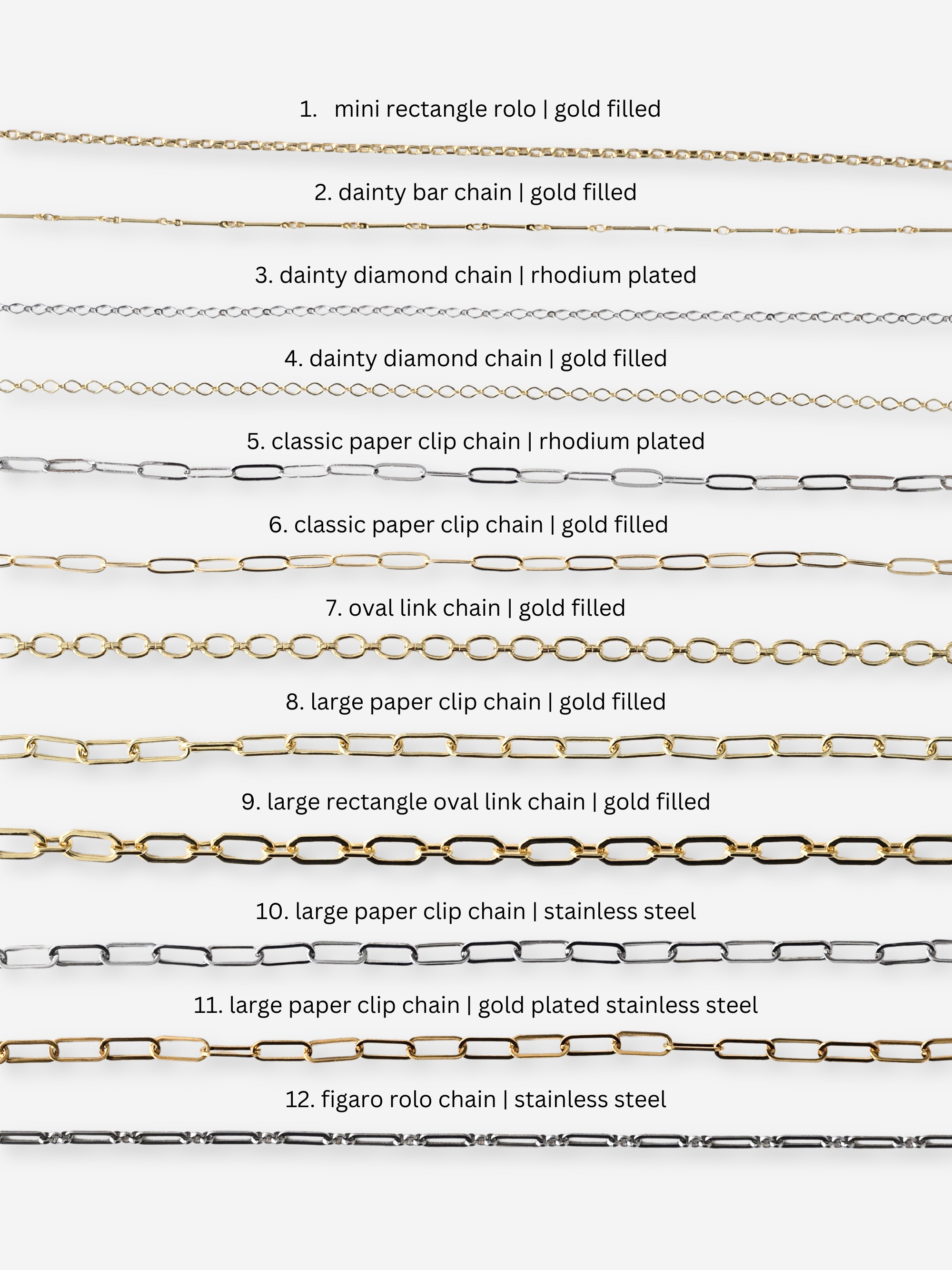 Chain Color Options BIJOU BODEGA | Chain Options – COUTUKITSCH