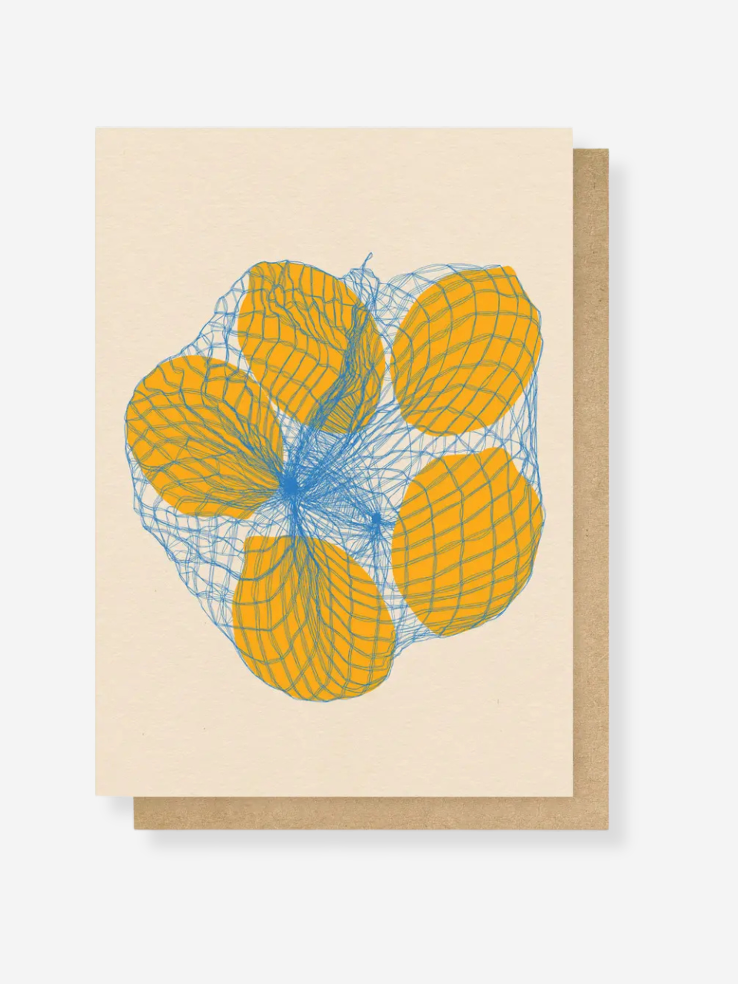 Five Lemons in A Net Bag Greetings Card
