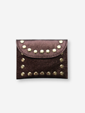 Leather Rivet Wallet | Metallic Brown