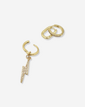 GOLDIE | Pavé Lightning Hoop Charm