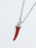 147 | red horn silver necklace
