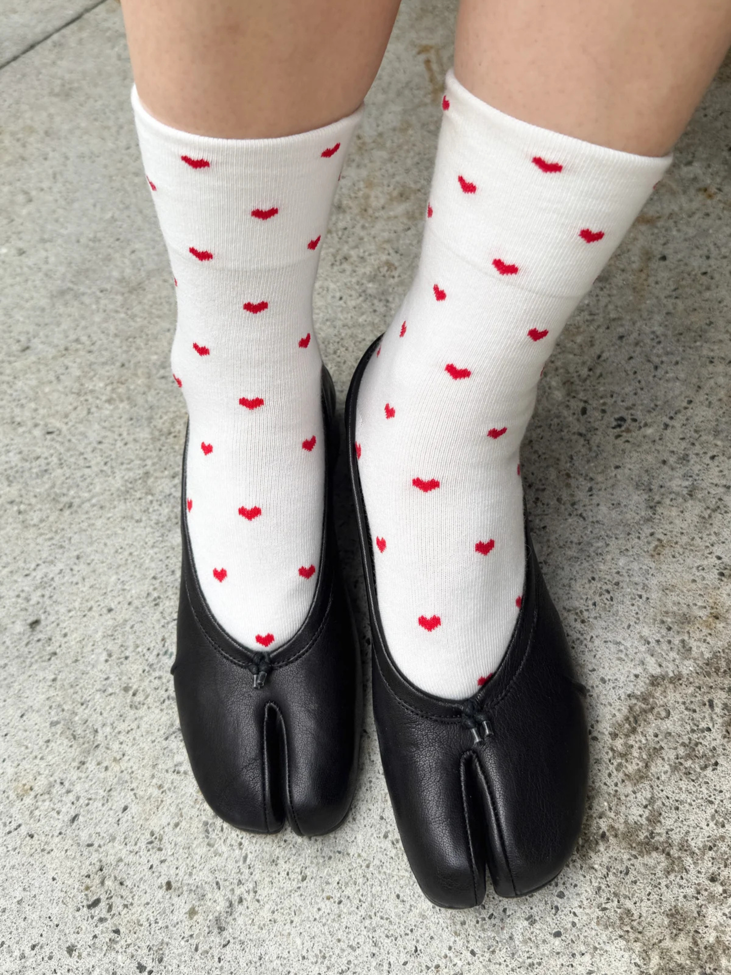 Sneaker Socks | White/Red Heart