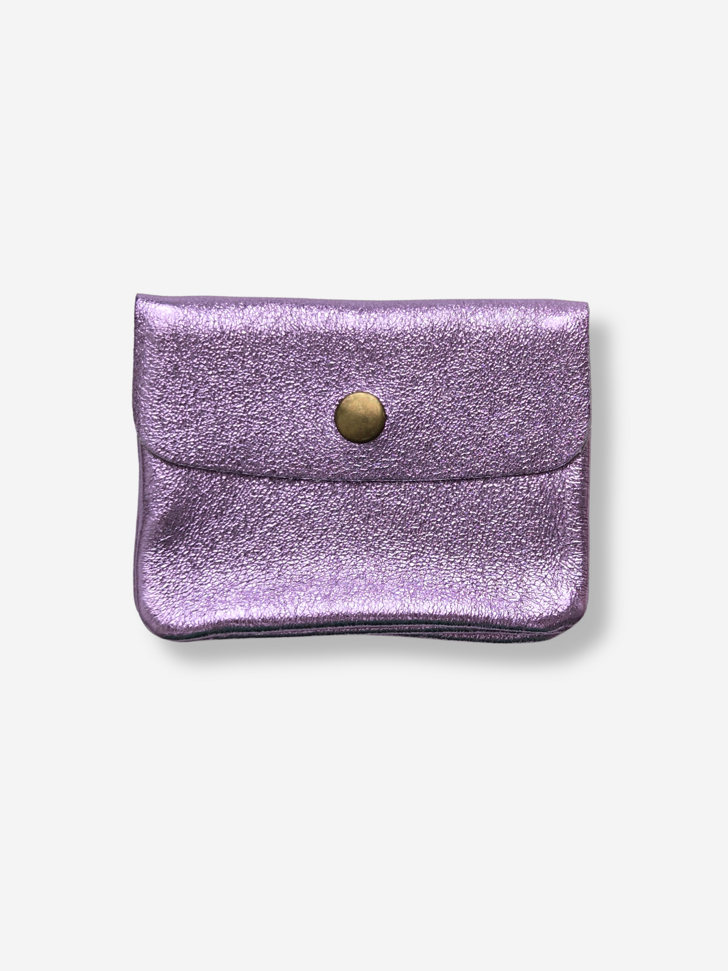 Leather Snap Wallet | Metallic Lilac