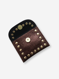 Leather Rivet Wallet | Metallic Brown