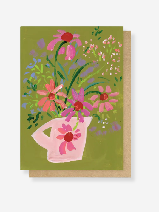 Wildflowers On Green Greetings Card
