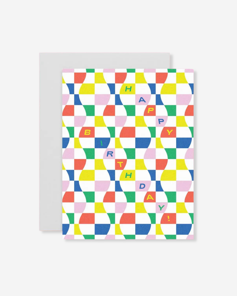 Wavy Checker Birthday Card