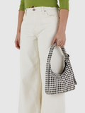 Mini Nylon Shoulder Bag | Black & White Gingham