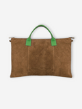 Suede Leather Work Tote  | Tobacco