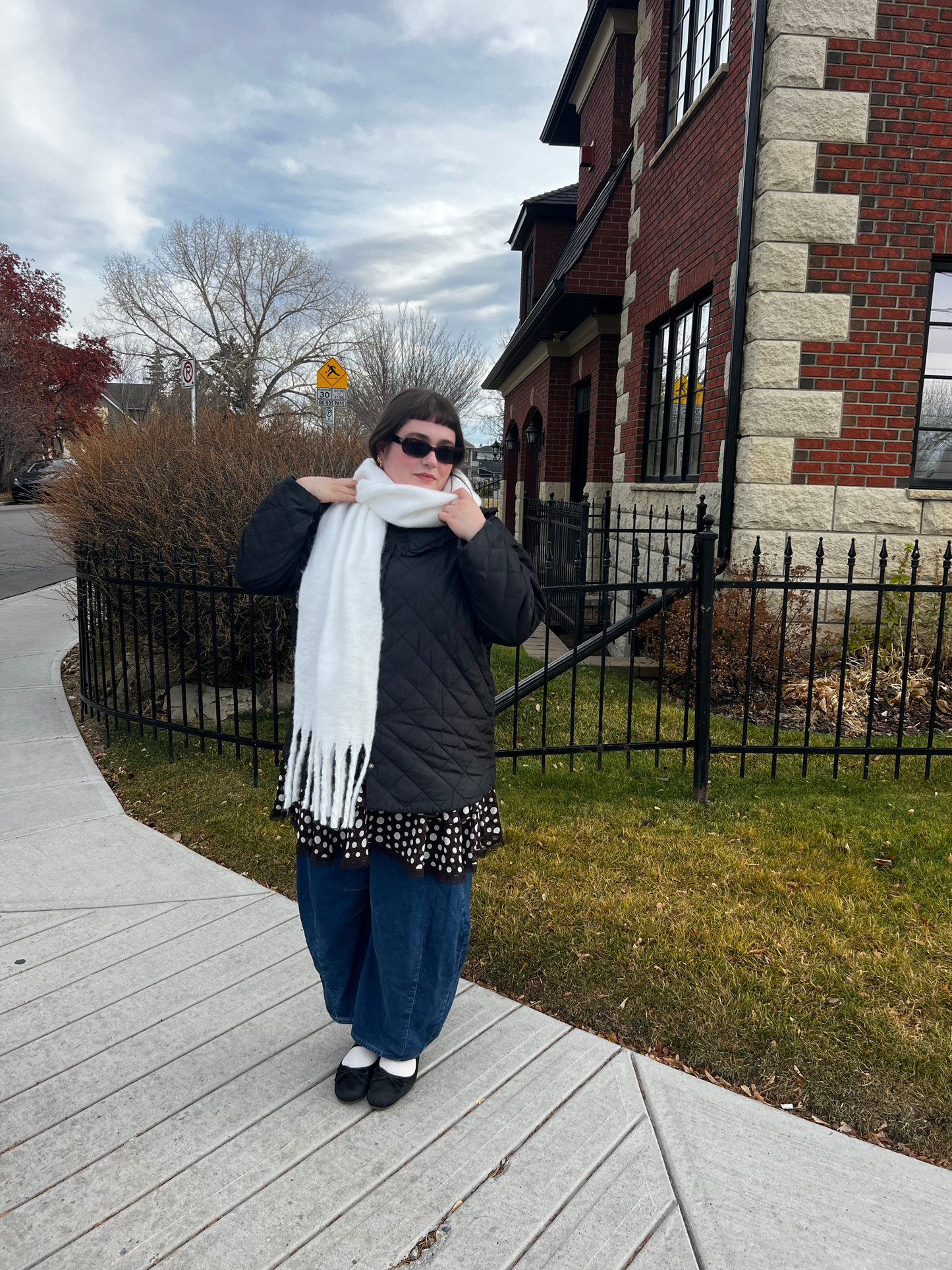 Fuzzy Fringe Scarf | Snowflake