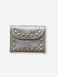 Leather Rivet Wallet | Metallic Lead