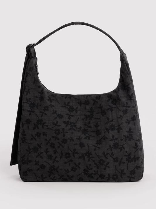 Nylon Shoulder Bag Charcoal Ditsy Floral