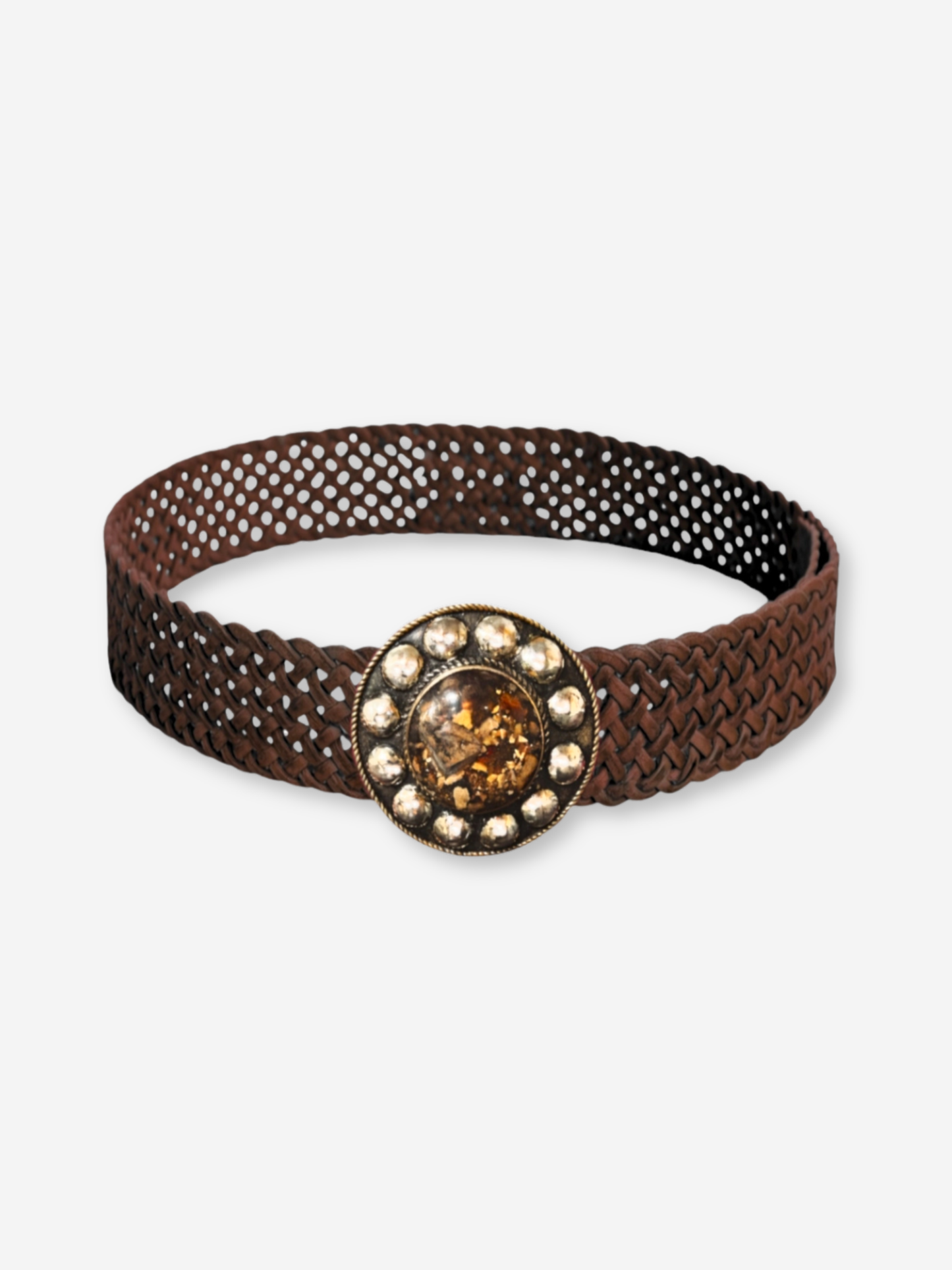 Nemesis Braided Leather Belt Brown