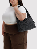 Nylon Shoulder Bag Charcoal Ditsy Floral