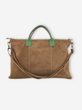 Suede Leather Work Tote  | Tobacco
