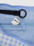 Medium Nylon Crescent Bag | Light Blue Gingham