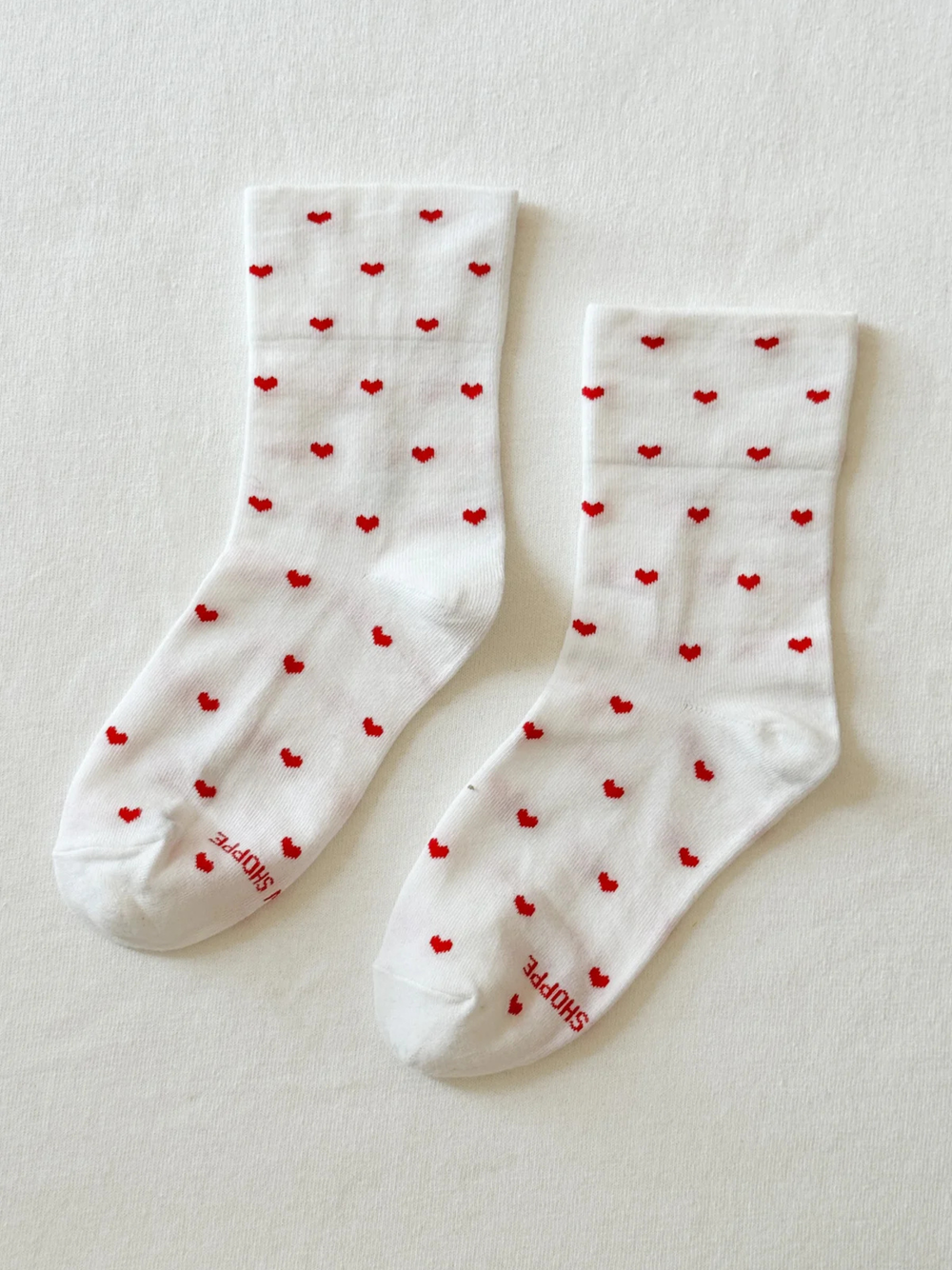 Sneaker Socks | White/Red Heart