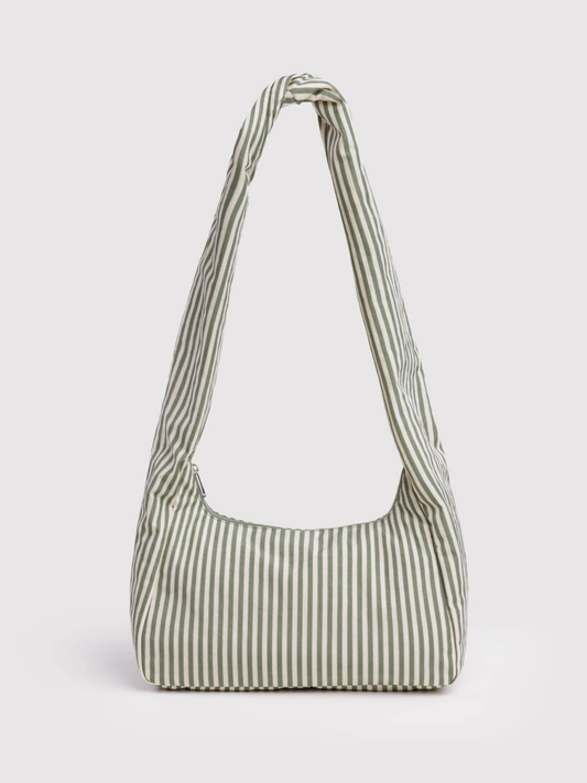 Nylon Meringue Bag Sage Stripe