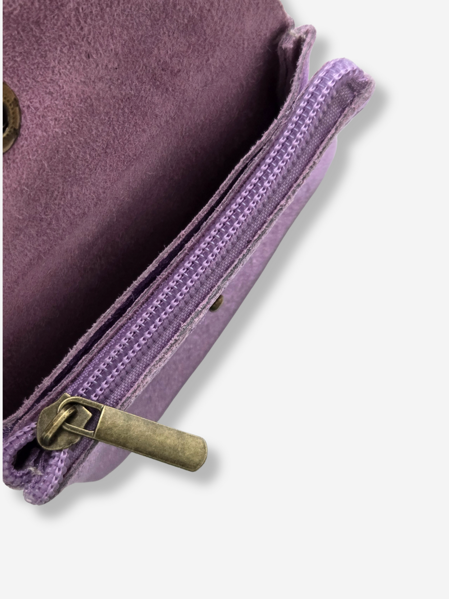 Leather Snap Wallet | Metallic Lilac