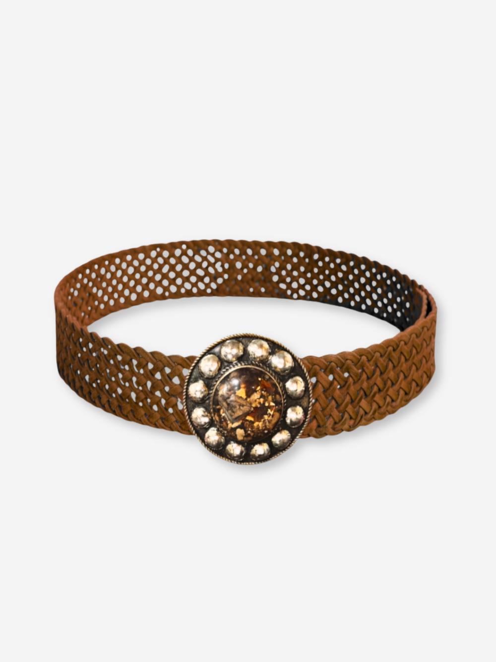 Nemesis Braided Leather Belt Tobacco