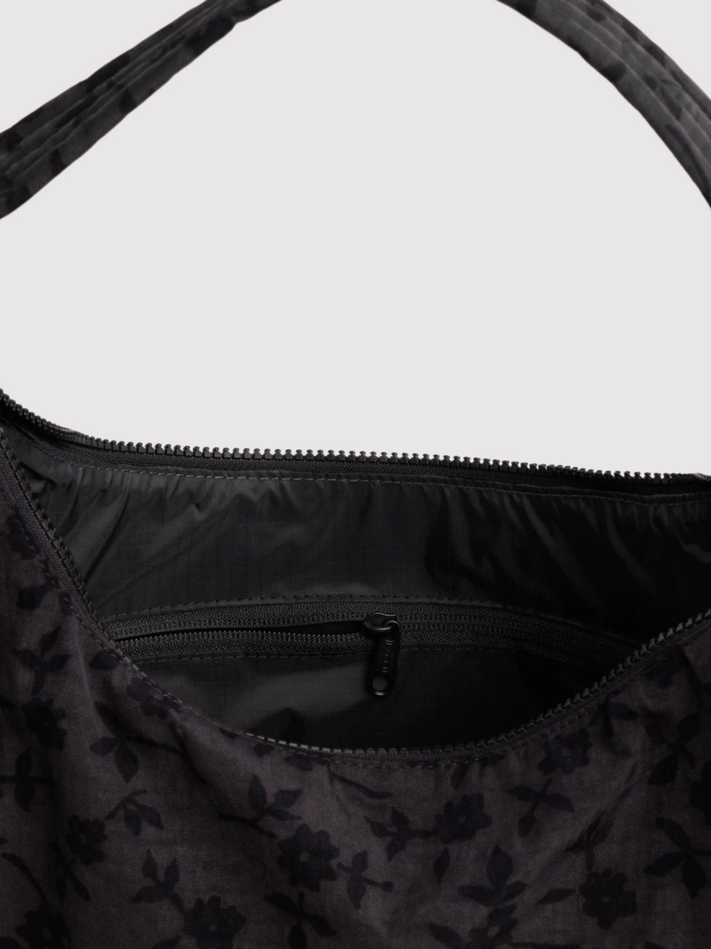 Nylon Shoulder Bag Charcoal Ditsy Floral