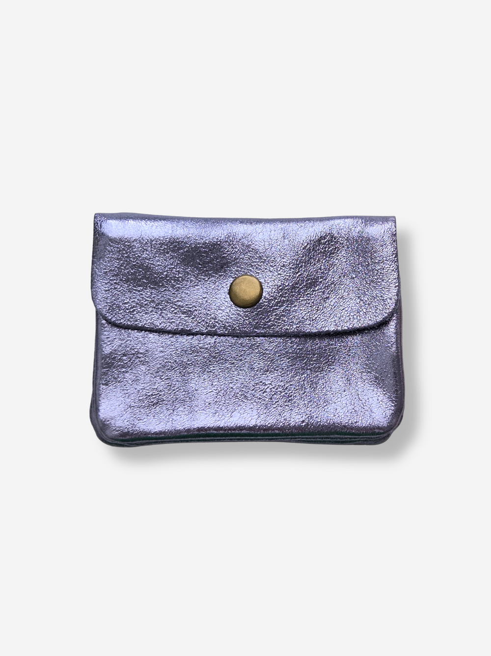 Leather Snap Wallet | Metallic Periwinkle