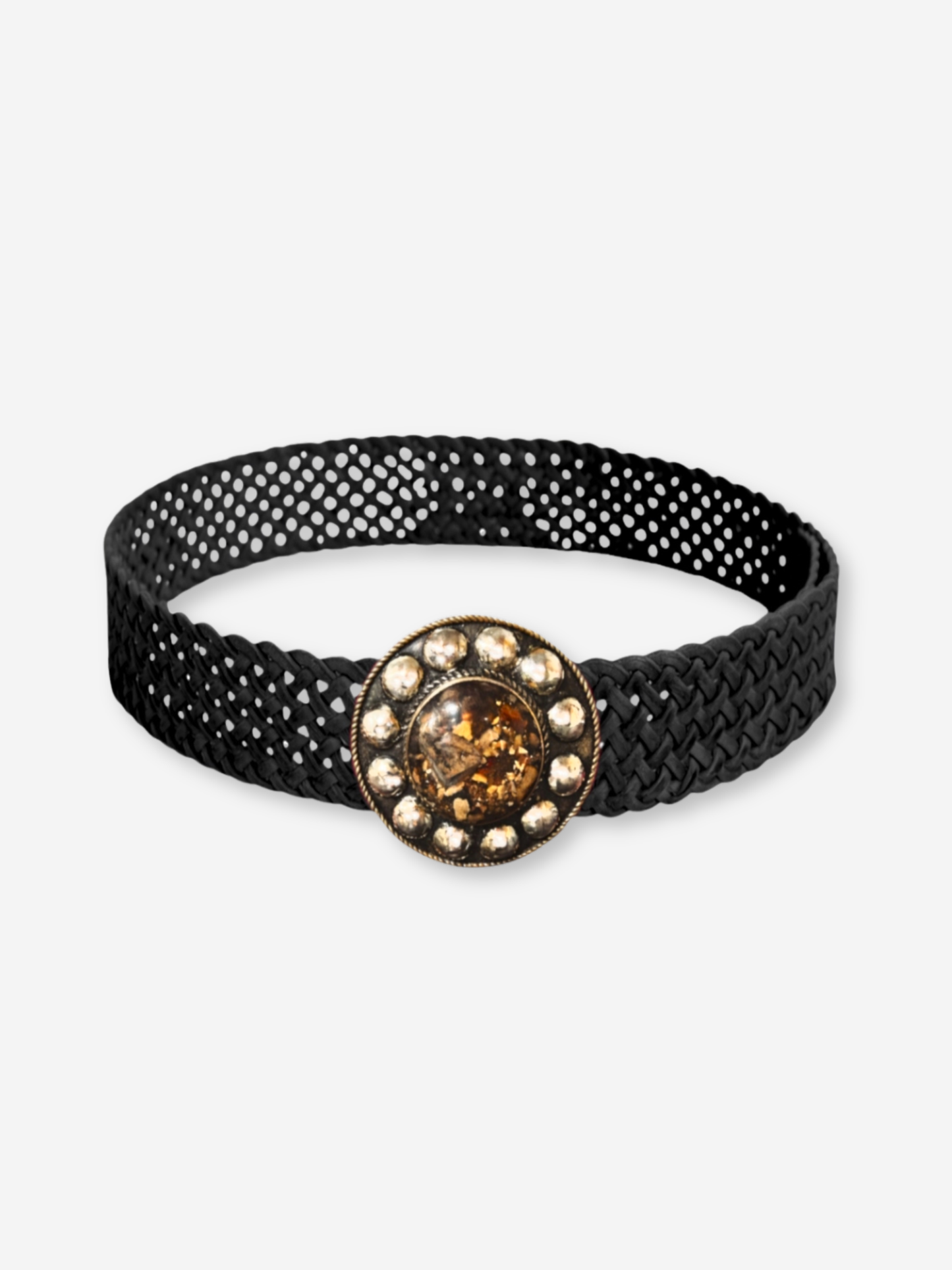 Nemesis Braided Leather Belt Black