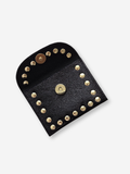 Leather Rivet Wallet | Metallic Black