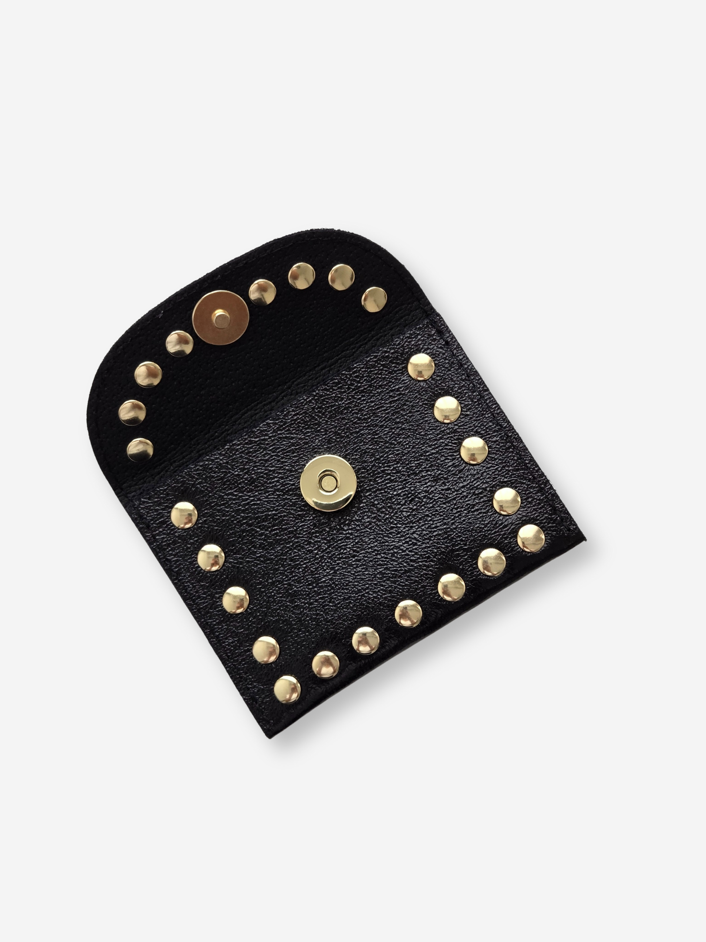 Leather Rivet Wallet | Metallic Black