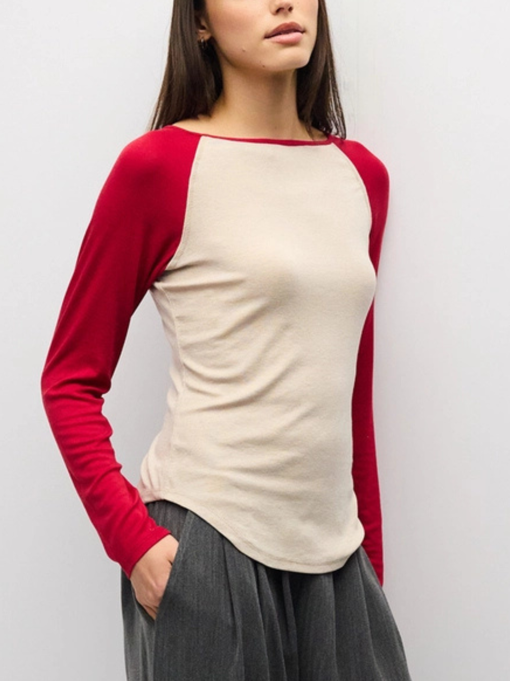 Jillian Top Red-Taupe