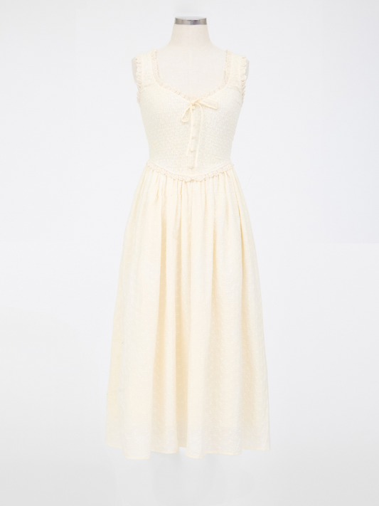 Lace Trim Eyelet Dress