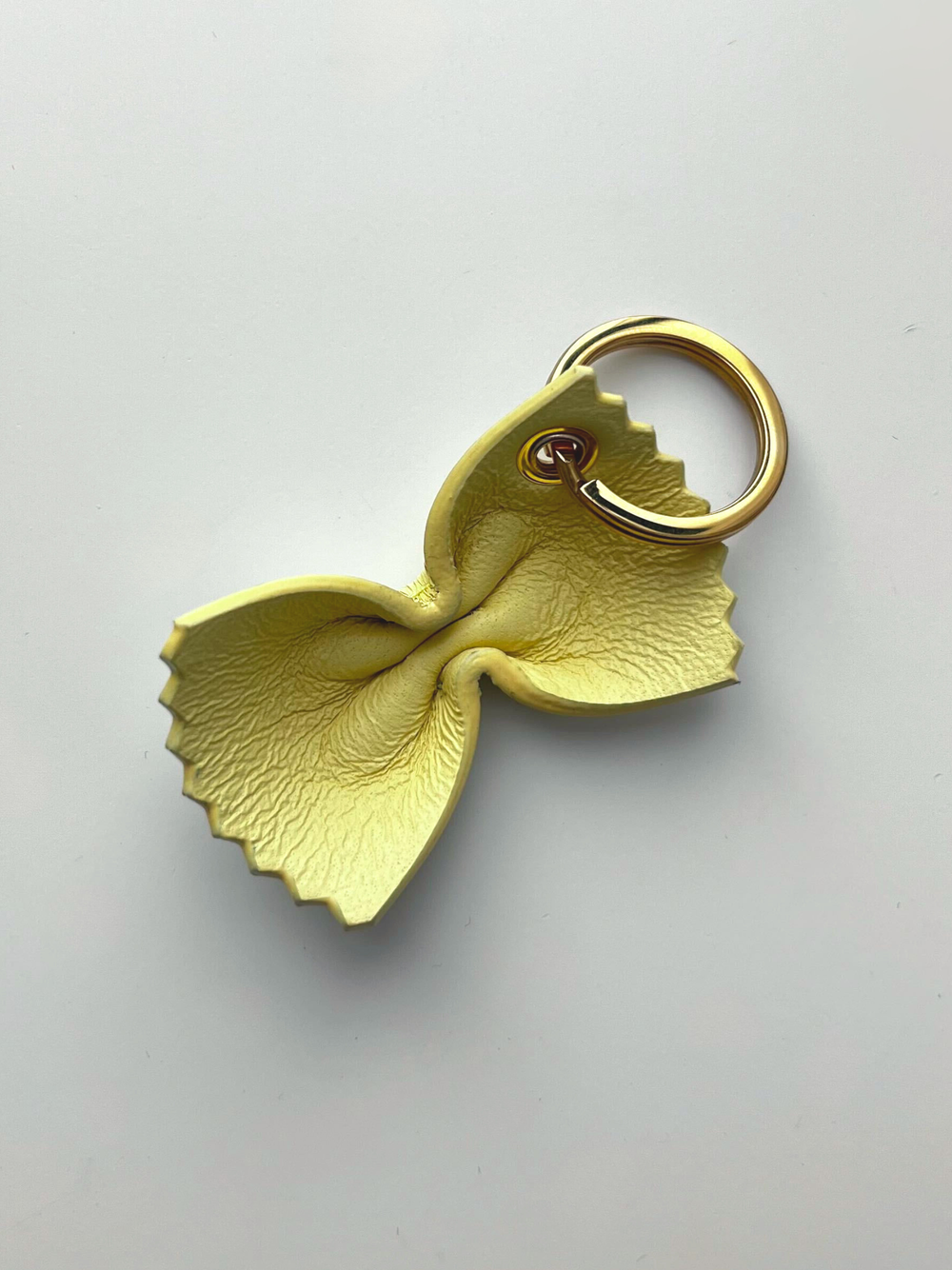 Farfalle Leather Keychain | Butter Yellow