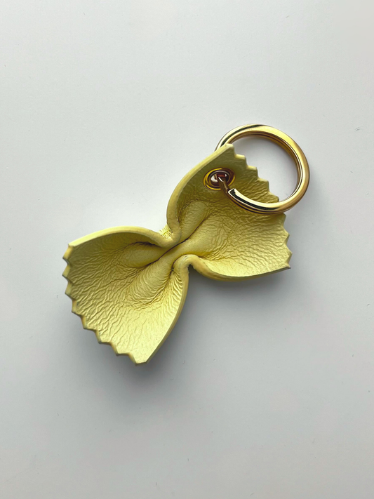 Farfalle Leather Keychain | Butter Yellow