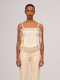 Serenity Ruffle Cream Blouse