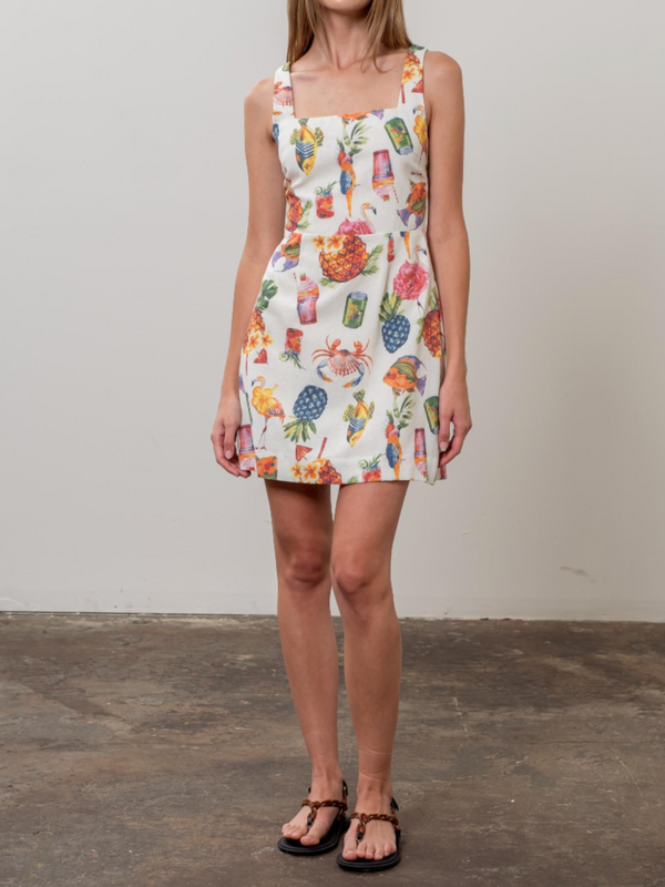 Tropical Print Mini Dress