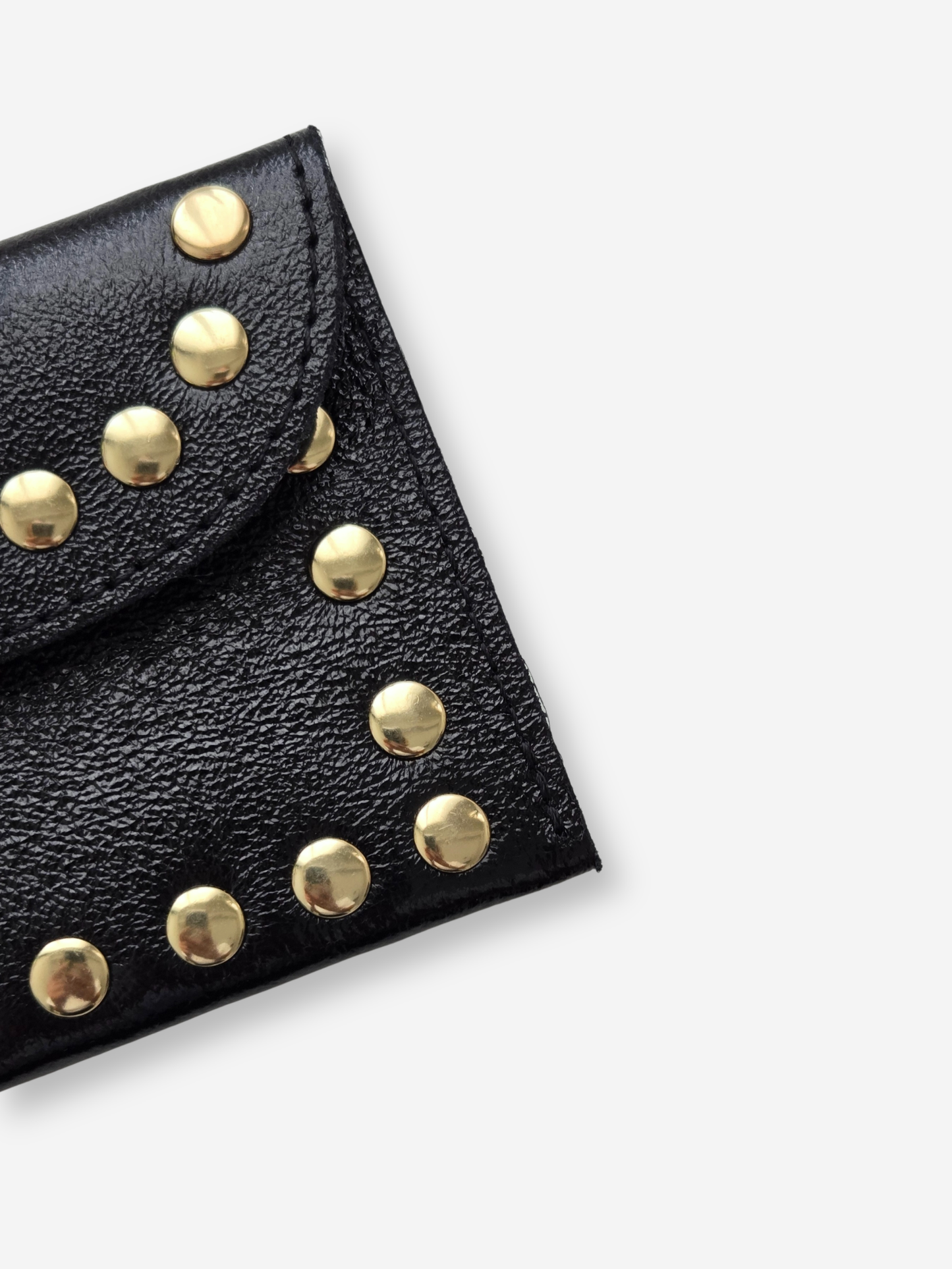 Leather Rivet Wallet | Metallic Black