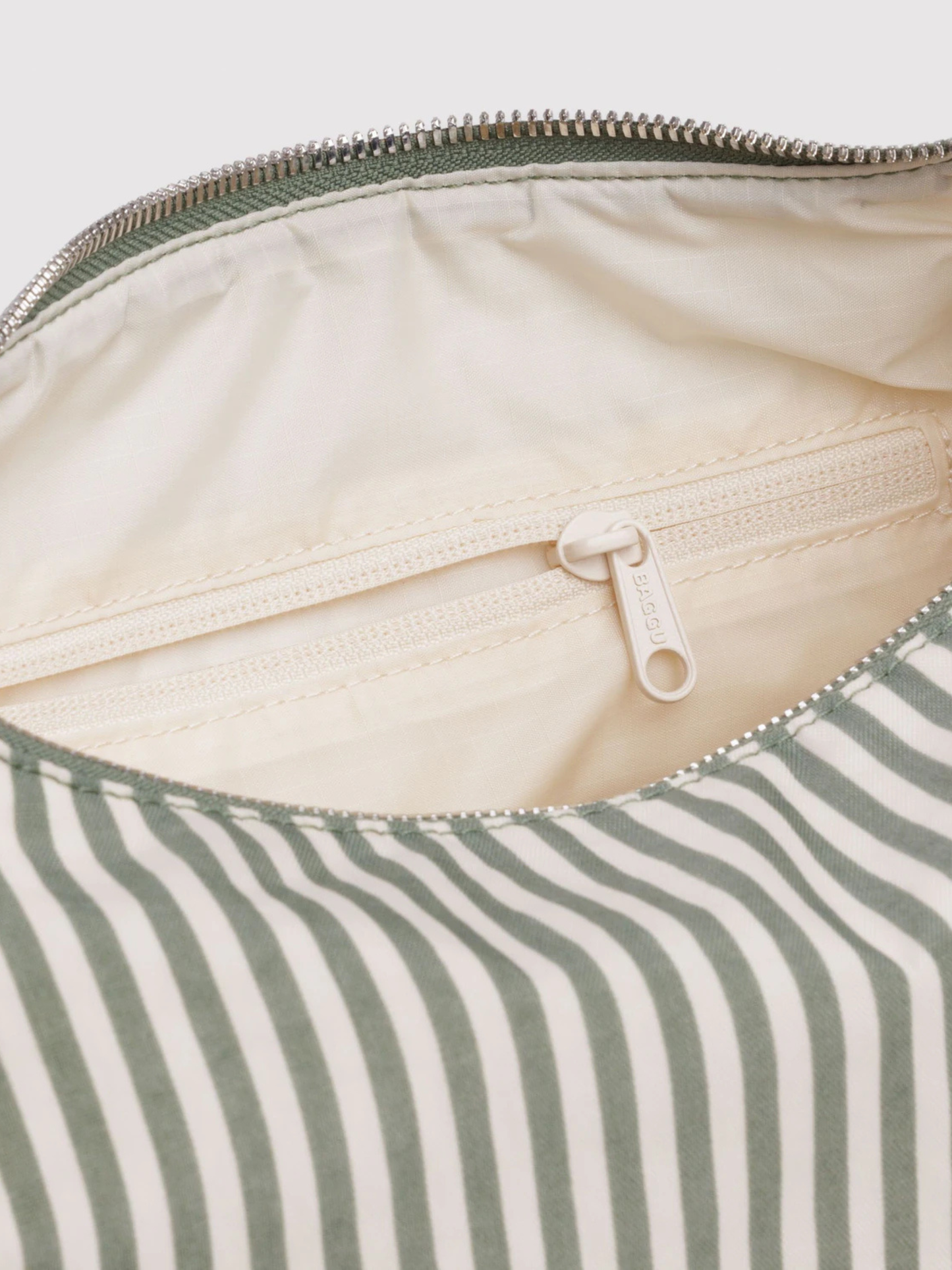 Nylon Meringue Bag Sage Stripe